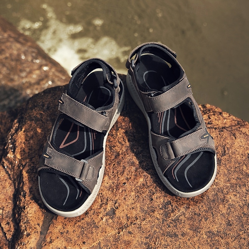 Men's Waterproof Outdoor Hiking Sandals - Adjustable Straps, Anti-Slip Sole, Comfortable Summer Footwear for Trekking and Camping3