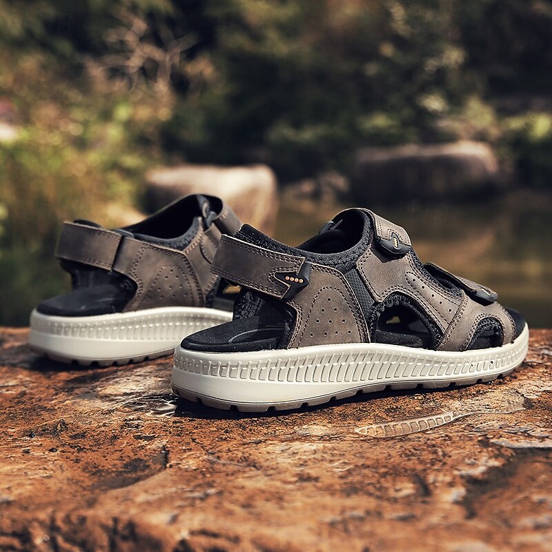 Men's Waterproof Outdoor Hiking Sandals - Adjustable Straps, Anti-Slip Sole, Comfortable Summer Footwear for Trekking and Camping2