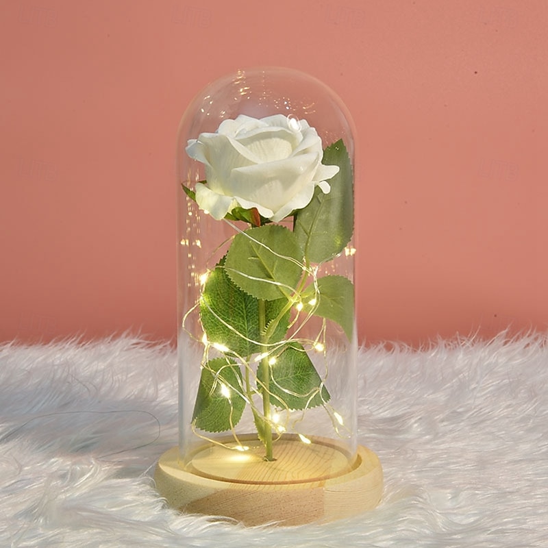 Galaxy Rose Lamps Simulated Rose 24k Gold Foil Rose Glass Led Light Light Up Rose In Glass Gift for Valentine's Day4
