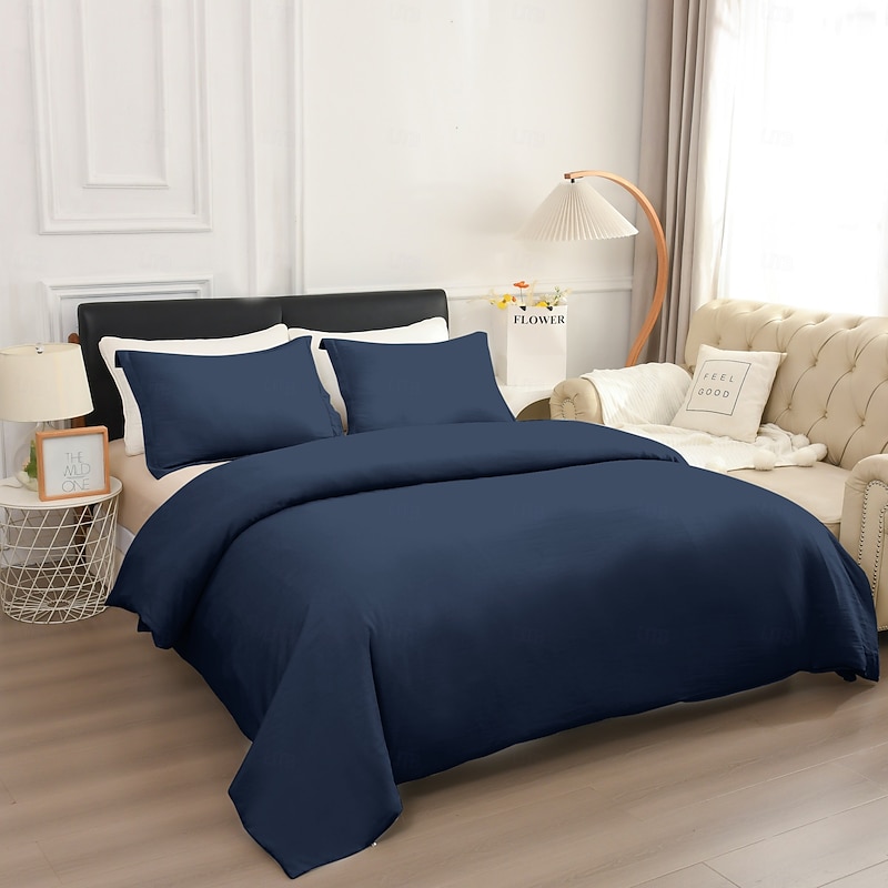 Duvet Cover Queen Size 3 Piece Queen Duvet Cover Set, Soft Double Brushed Queen Size Duvet Covers with Zipper Closure, 1 Duvet Cover and 2 Pillow Shams3