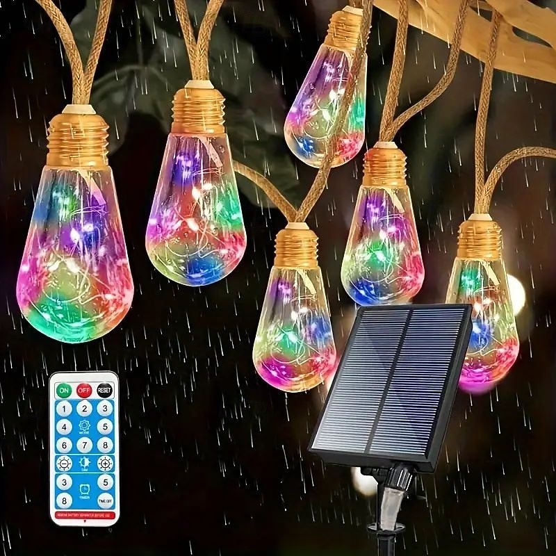 Solar Remote Control Outdoor Camping String Lights – 7M 16LED Waterproof Fairy Lights for Terrace, Holiday, Wedding, Party, Garden and Balcony Decoration3