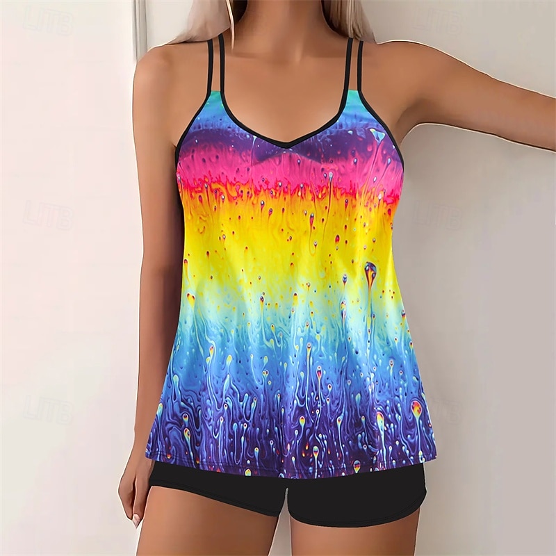 Women's One Piece Swimsuit Racerback Swimwear Swimwear White Yellow Breathable Quick Dry Lightweight Sleeveless - Swimming Surfing Beach Summer Spring Plus Size4