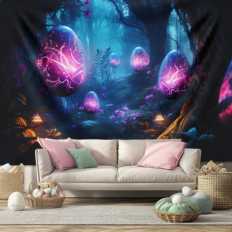 Hanging Tapestry Trippy Eggs Wall Art Large Tapestry Mural Decor Photograph Backdrop Blanket Curtain Home Bedroom Living Room Decoration2
