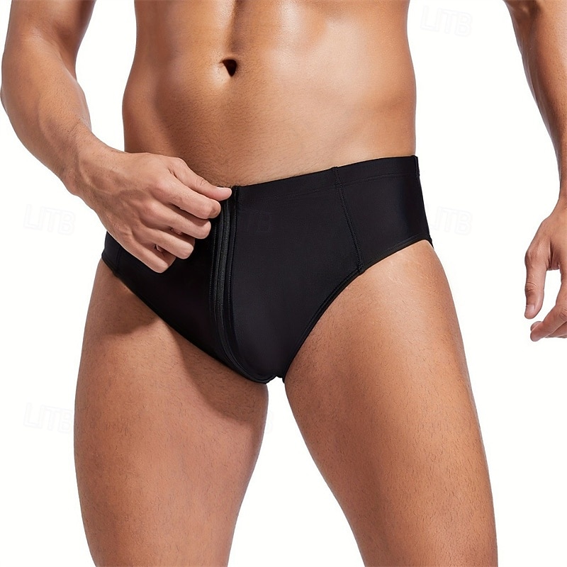 Men's Swim Trunks Swim Shorts Swimwear Bottoms Swimming Surfing Beach Water Sports Solid Colored Summer Spring4