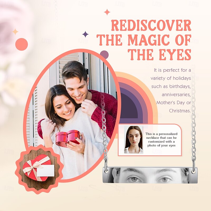 Personalized Eye Photo Custom Best Gift for Mom – Wedding Necklace for Women, Customizable with Your Eye Picture, Perfect Memorial Gift3