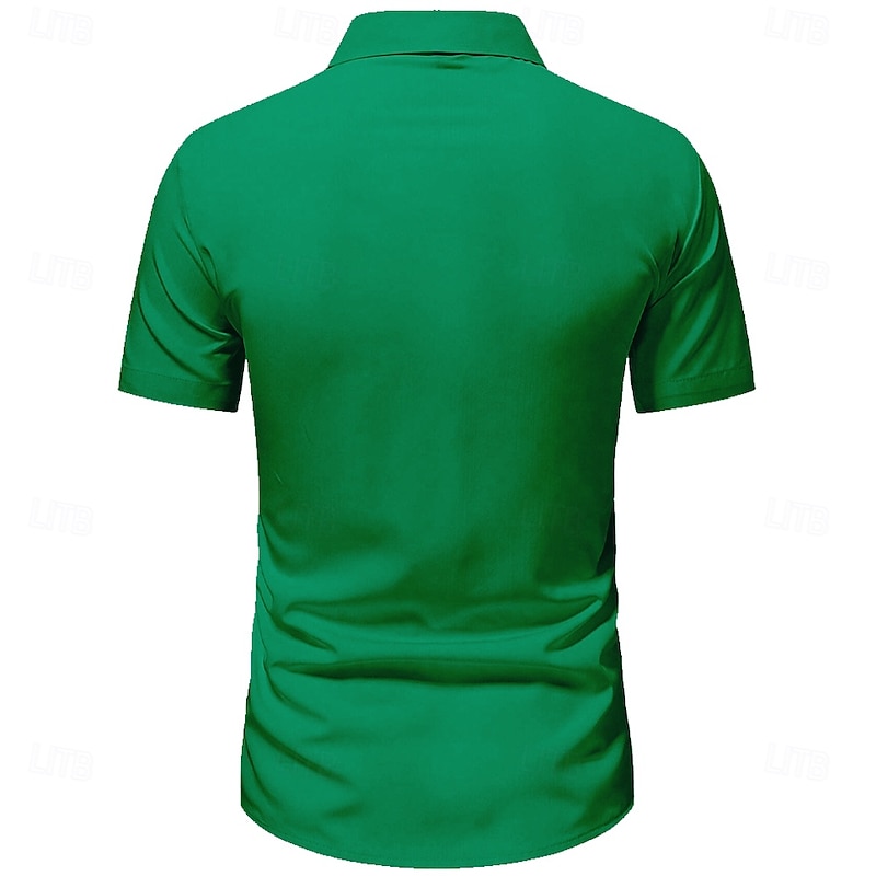 Men's Striped Geometric Pattern Bowling Shirt Button Up Shirt Short Sleeve Fashion Casual Vacation Sports Outdoor Beach Wear Summer Spring Turndown Collared Shirts Blue Orange Green2