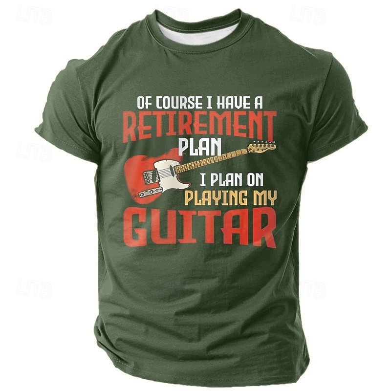 Men's Funny Guitar T Shirt Short Sleeve T shirt 3D Print Crew Neck Shirt Fashion Daily Street Daily Black Blue Green Summer Spring Clothing Apparel S M L XL XXL XXXL3