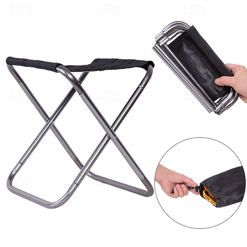 Outdoor Folding Stool Aluminum Collapsible Stool Fishing Chair / Barbecue Stool / Portable Train Stool / Camping Stool
