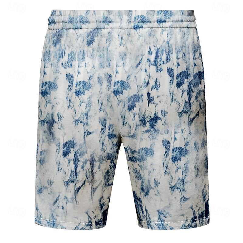 Men's Tie Dye Nautical Anchor Swim Trunks Swim Shorts Board Shorts Mid Waist Streetwear Hawaiian Casual Daily Holiday Pocket Drawstring Elastic Waist Designer Clothing Apparel2