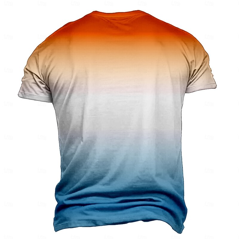 Men's Ombre Coconut Palm T Shirt Short Sleeve T shirt 3D Print Crew Neck Shirt Tropical Hawaiian Vacation Street Daily Blue Purple Green Summer Spring Clothing Apparel S M L XL XXL XXXL4