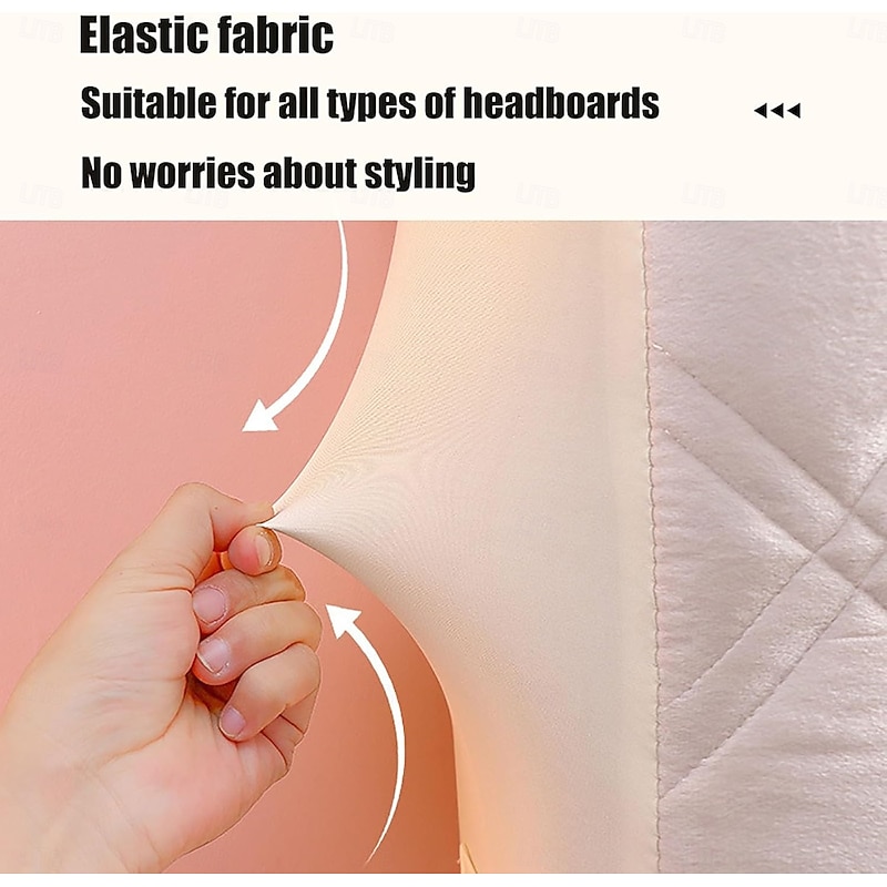 Crystal Velvet Full-Wrap Headboard Cover with PP Cotton Padding, Dust-Proof & Bump-Proof Headboard Slipcover, Queen/King/Full, Elastic Sides Fit Various Headboards4