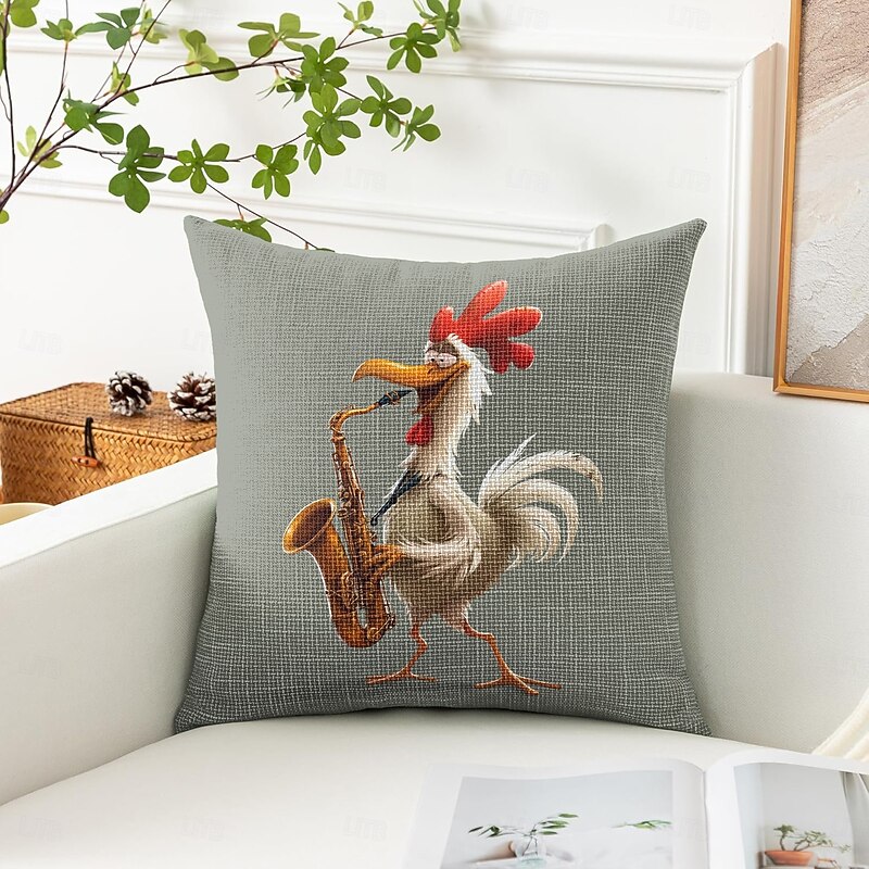 Funny Animal Decorative Toss Pillows Cover 1PC Soft Square Couch Cushion Case Pillowcase for Bedroom Livingroom Sofa Chair Roaster3
