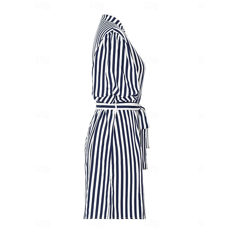 Women's Mini Dress Shirt Dress Casual Dress A Line Dress Stylish Casual Vacation Daily Regular Fit Floral Short Sleeve Shirt Collar Navy Blue Summer4