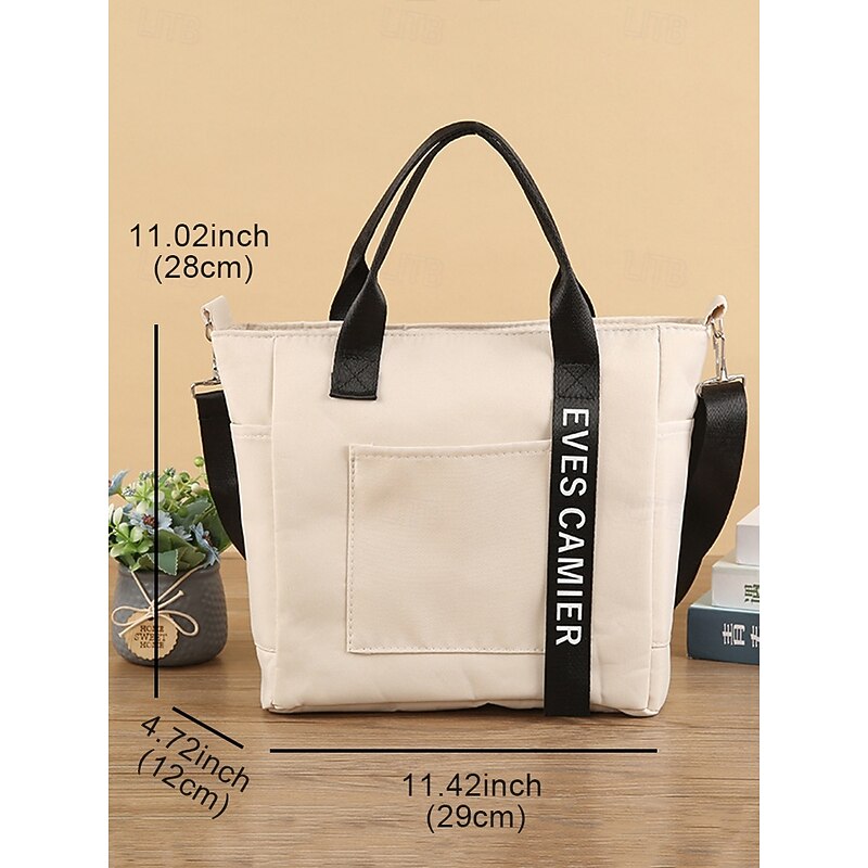 Water-Resistant Canvas Tote Bag – Versatile Large-Capacity Bag for Women with Handheld and Shoulder Carry Options, Perfect for Work, Shopping and Daily Use4