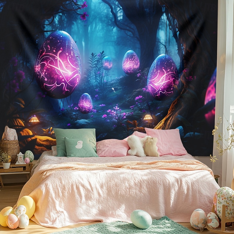 Hanging Tapestry Trippy Eggs Wall Art Large Tapestry Mural Decor Photograph Backdrop Blanket Curtain Home Bedroom Living Room Decoration3