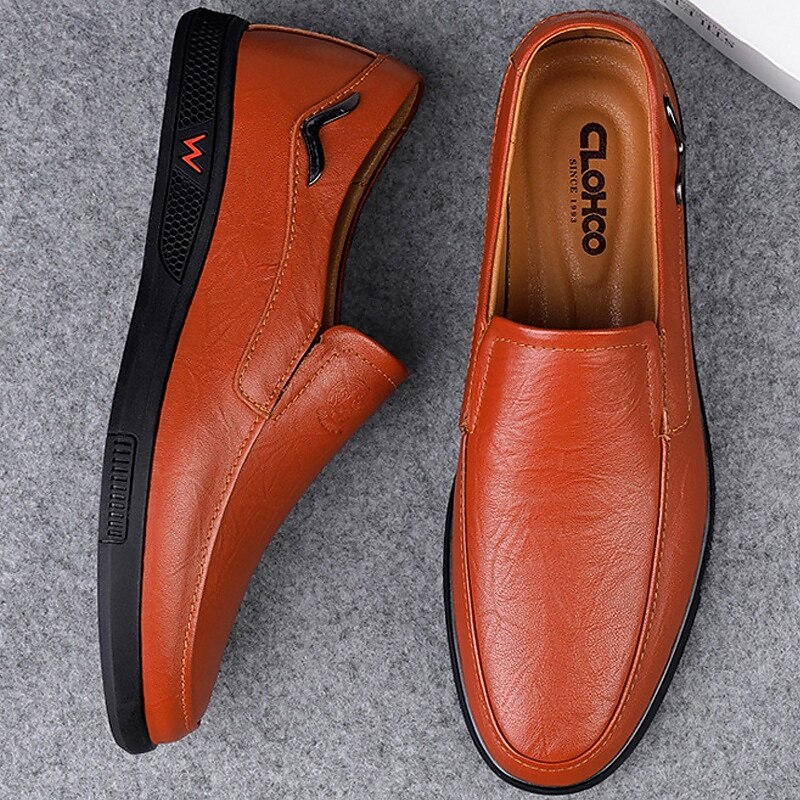 Men's Lightweight Brown Slip-On Loafers with Comfortable Sole - Casual Faux Leather Shoes for Daily Wear and Office Style2