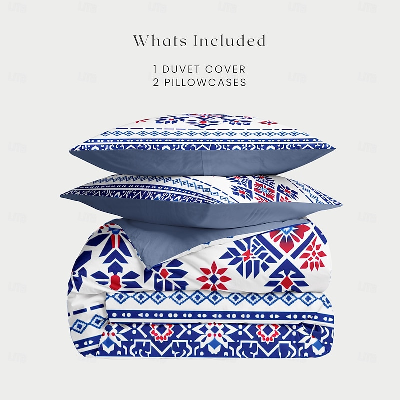 Geometric Pattern Duvet Cover Set Set Soft 3-Piece Luxury Cotton Bedding Set Home Decor Gift Twin Full King Queen Size Duvet Cover4