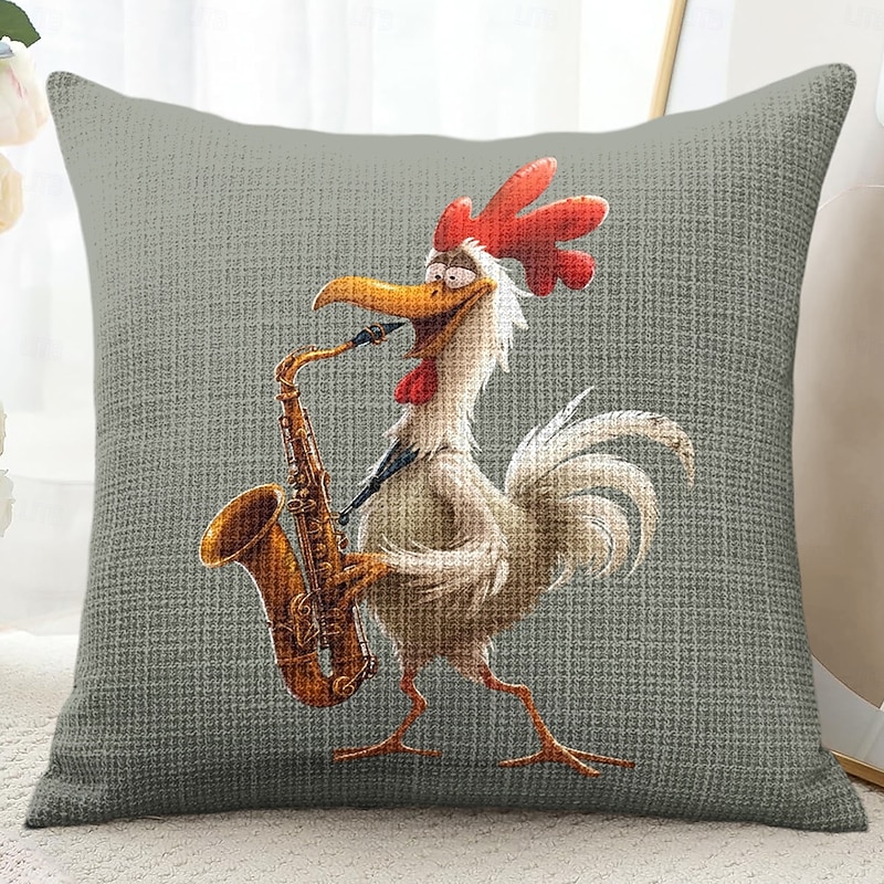 Funny Animal Decorative Toss Pillows Cover 1PC Soft Square Couch Cushion Case Pillowcase for Bedroom Livingroom Sofa Chair Roaster2