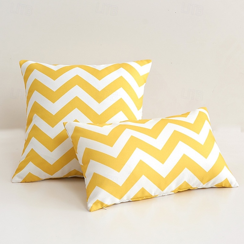 Outdoor Waterproof Pillow Cover Striped for Patio Garden Sofa Couch Livingroom2