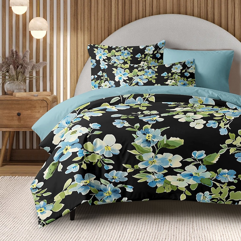 Floral Tropical Series Duvet Cover 3-Piece Set 100% Cotton or Polyester Super Soft Skin Friendly Long Lasting