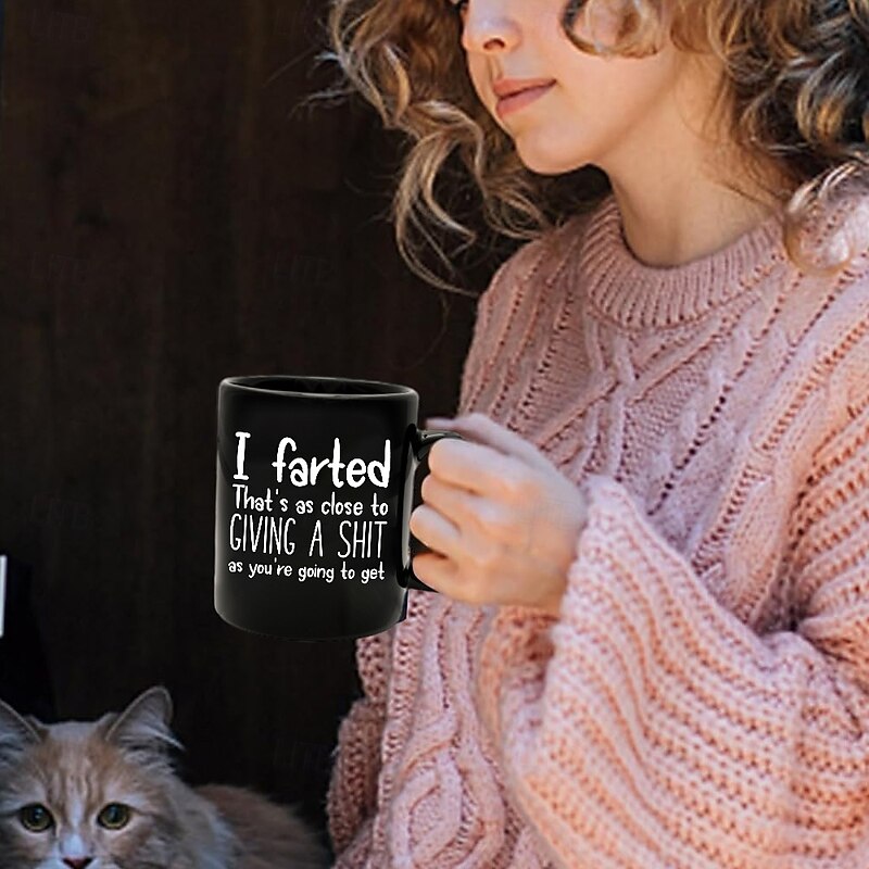 Funny Coffee Mug Black Graphic Letters Daily Designer Retro Vintage MugCeramic Father's Day Gift 1.2oz/330ml3