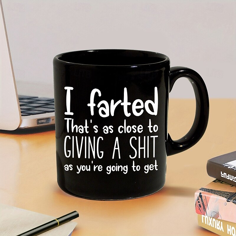 Funny Coffee Mug Black Graphic Letters Daily Designer Retro Vintage MugCeramic Father's Day Gift 1.2oz/330ml4
