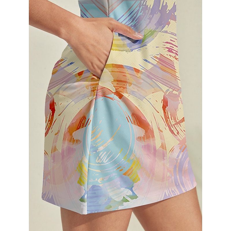 Women's Golf Dress Pink Long Sleeve Ladies Golf Attire Clothes Outfits Wear Apparel4