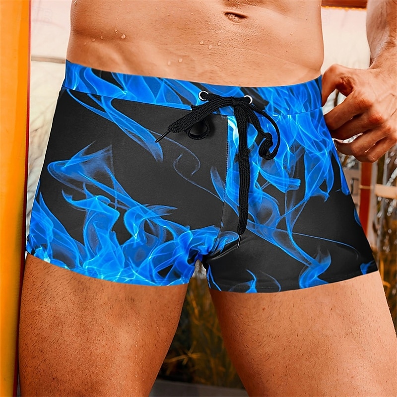 Men's Swim Trunks Swim Shorts Swimwear Bottoms Drawstring Swimming Surfing Beach Water Sports Printed Summer Spring4