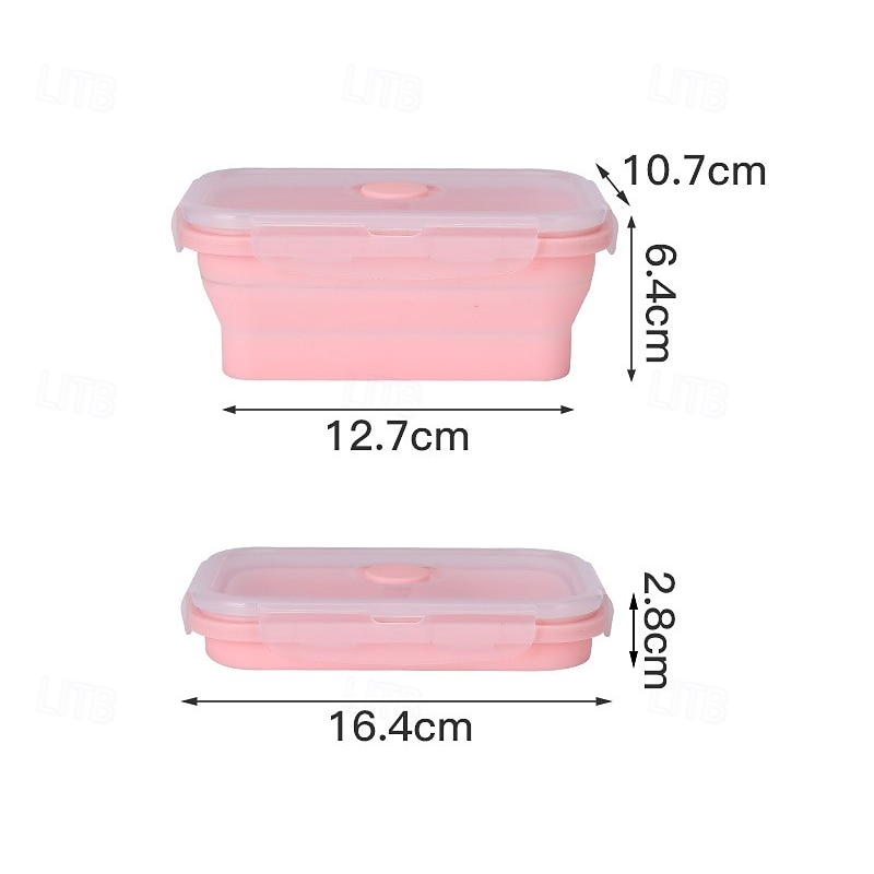 Silicone Collapsible Lunch Box / Microwave - Safe Camping Dinner Plate Bento Box / Refrigerator Storage Box & Food Container4