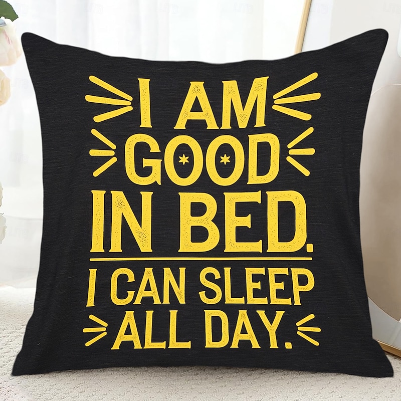 Funny Quote Decorative Toss Pillows Cover 1PC Soft Square Couch Cushion Case Pillowcase for Bedroom Livingroom Sofa Chair2