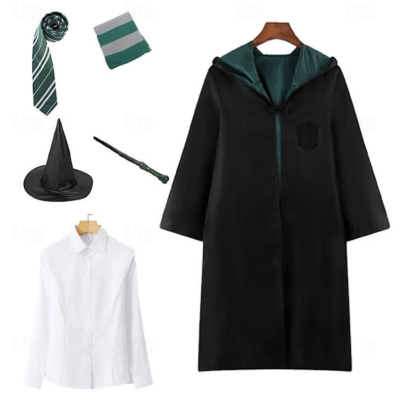 Magic Harry Slytherin Hufflepuff Cosplay Costume Outfits Classic & Timeless Movie Cosplay for Boys Girls' Kid's Christmas Carnival Masquerade Bachelorette Party3