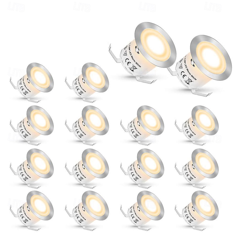 Recessed LED Deck Light Kit In Ground Outdoor Landscape Light IP67 Waterproof Low Voltage for Outdoor Yard Garden Steps Stair Patio Floor Pool Deck Kitchen Decoration Warm White  Natural Light2