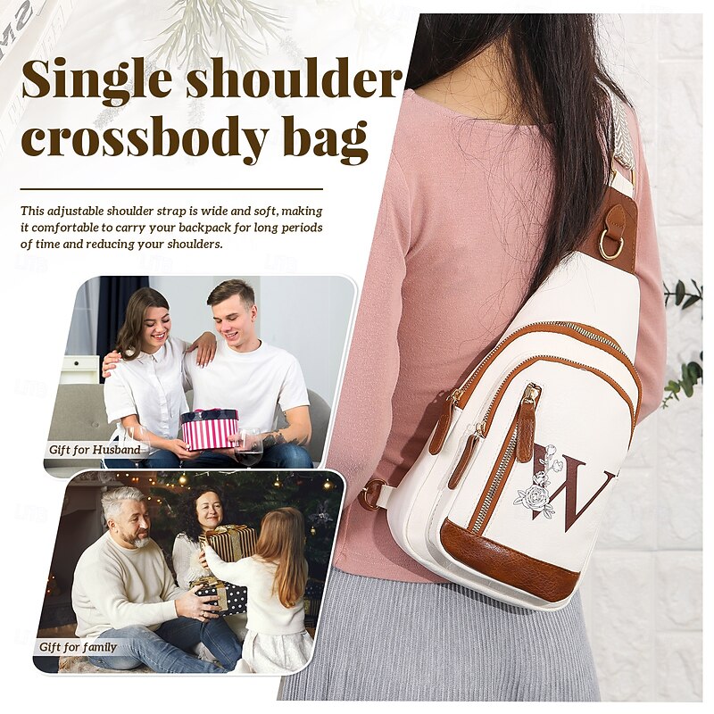 Personalized Crossbody Bag Custom Best Gift for Mom – Custom Letter Design, Large Capacity Shoulder Bag for Travel, Daily Use, Camping, Unique Gift for Lover, Family, or Friends4
