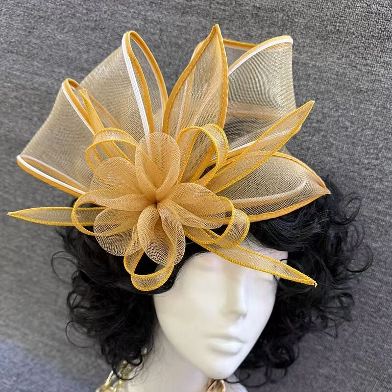 Fascinators Net Veil Hat Wedding Horse Race With Cap Floral Headpiece Headwear