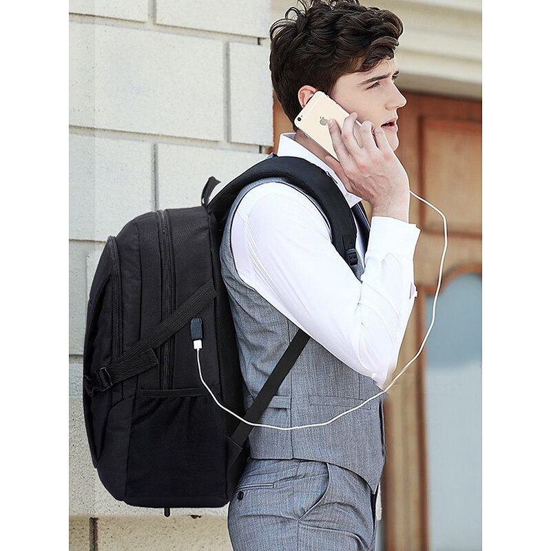 Waterproof USB Laptop Backpack for Men – Lightweight Business School Bag with Multiple Compartments and Charging Port2