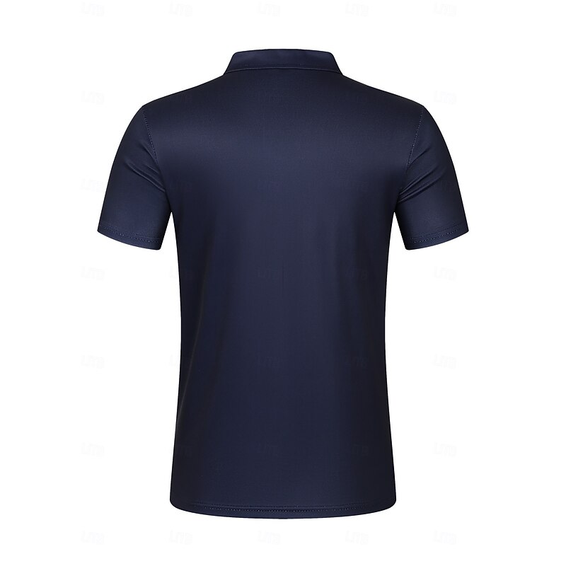 Men's Polo Business Polo Business Casual Lapel Classic Short Sleeve Color Block Stripes Buttons Summer Spring &  Fall Black Red Navy Blue Brown Khaki Polo3