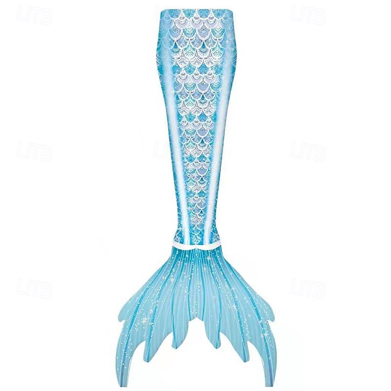 Kids Girls' Mermaid Swimwear Swimsuit Holiday Beach Scales Vacation Tropical Bathing Suits 4 years+ Summer White Pink3