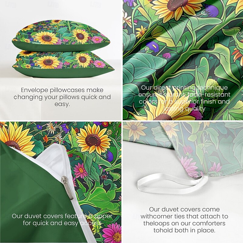 Botanical Floral Duvet Cover Set - Includes Duvet Cover and Pillowcases - Elegant and Nature-Inspired Design - Soft and Comfortable Fabric - Perfect for Bedroom Decor4
