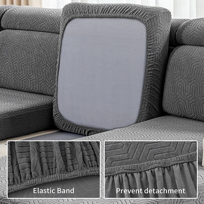 Water Reasistant Couch Cushion Covers for L Shape Sofa, Stretch Magic Sofa Covers Sectional 1 2 3 Cushion Couch Covers Chaise Lounge Seat Covers for Pets3