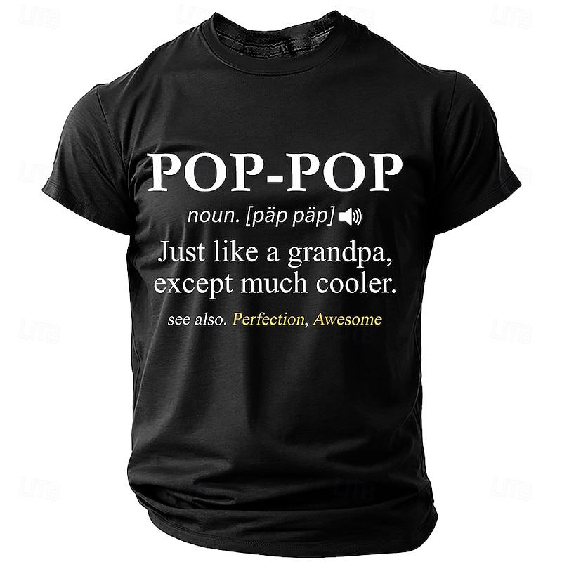 Men's Pop-Pop Graphic T-Shirt | Cooler Grandpa Definition Funny Family Gift Tee2
