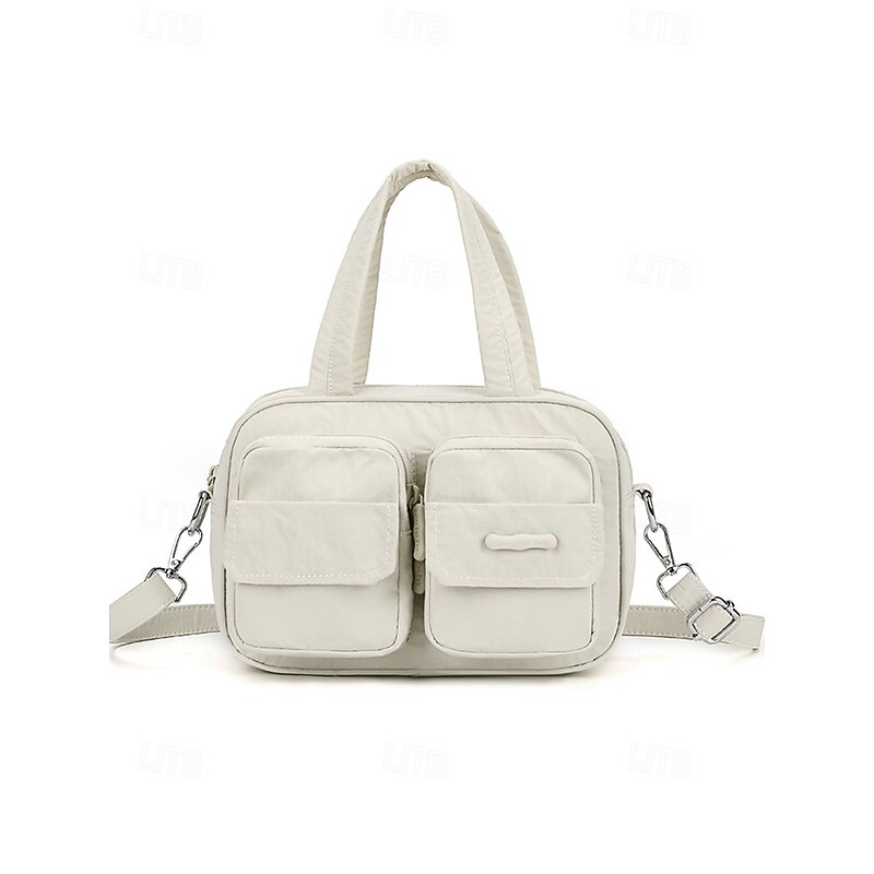 Waterproof and Lightweight Women's Multi-Pocket Crossbody Handbag with Adjustable Strap – Stylish and Functional Tote Bag in Various Colors, Ideal for Everyday Use Yellow Black White3