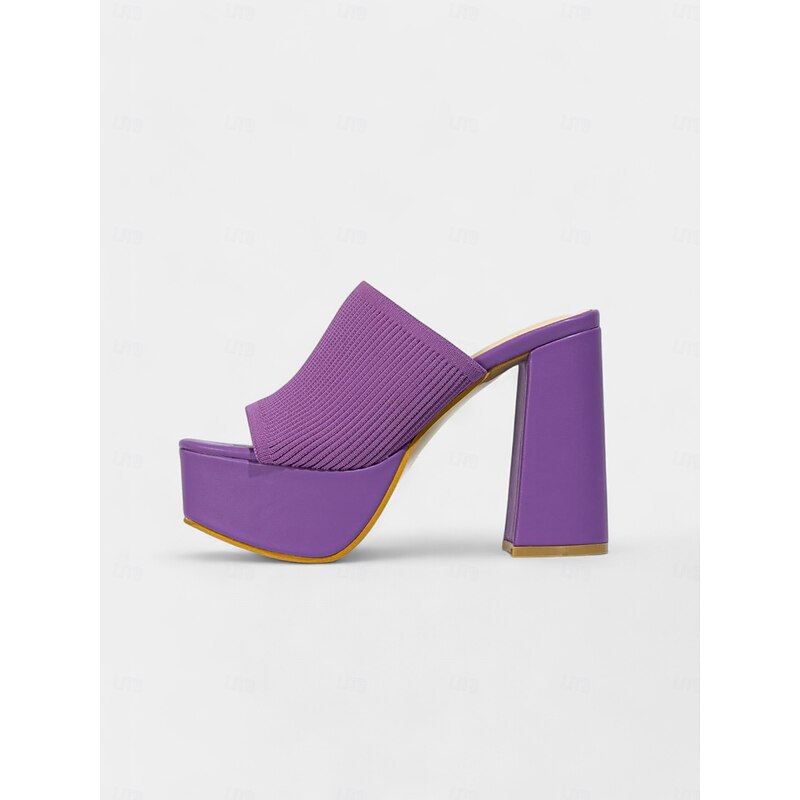 Women's Wedding Shoes Wedding Wedding Heels Wedding Sandals Bridal Shoes Chunky Heel Open Toe Fashion Knit Lace-up Almond Black Blue4