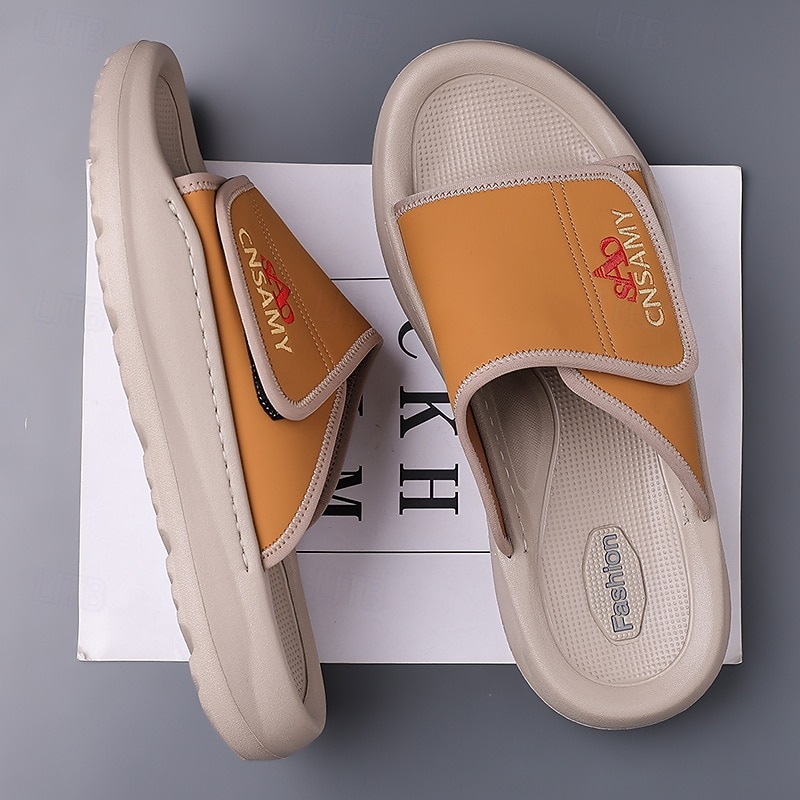 Men's Adjustable Slide Sandals - Comfortable Non-Slip Lightweight Casual Slippers for Indoor and Outdoor Use3