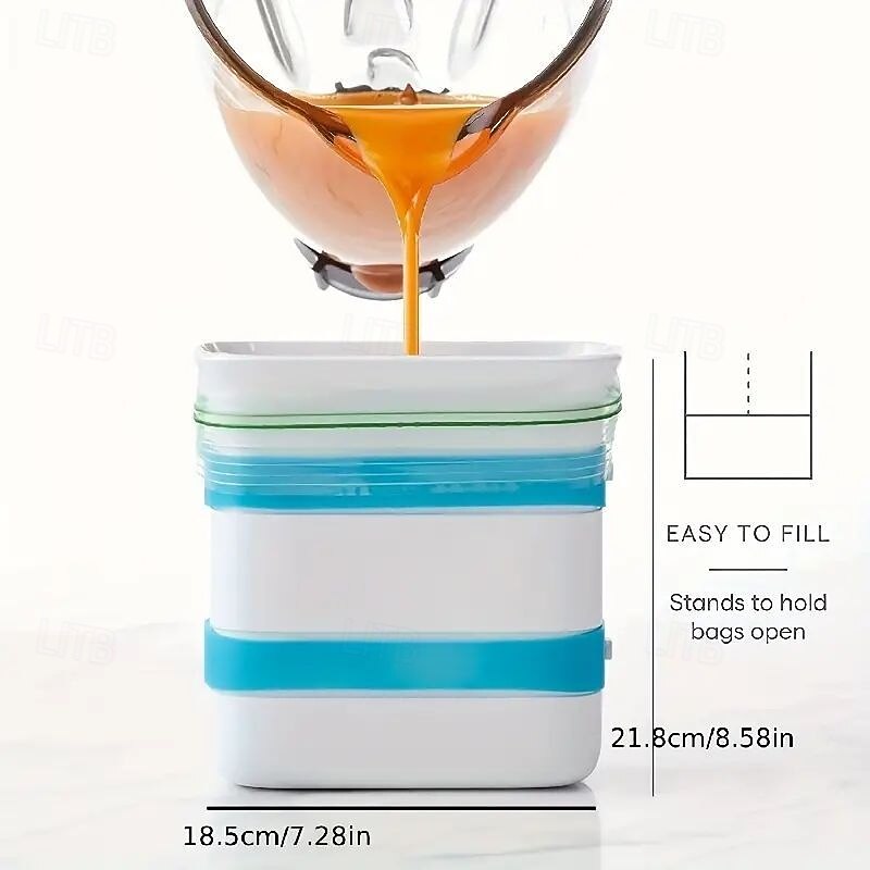 1pc Freezer Food Block Maker, Freezer Food Block Maker, Meal Prep Bag Container To Freeze Leftovers And Soup, Soup Freezer Molds, Freezer Tray For Soup, Sauce, Broth, Stew And Smoothies, Restaurant Ki2