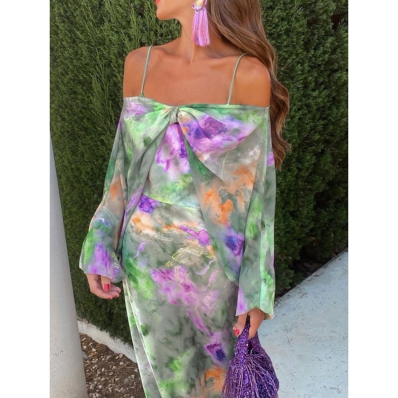 Women's Maxi Dress Casual Dress Sundress Elegant Stylish Sexy Vacation Daily Beach Regular Fit Graphic Short Sleeve Strap Green Summer3