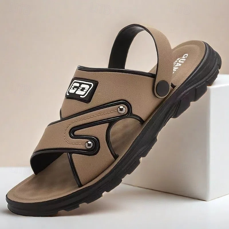 Men's Casual Open-Toe Sandals - Comfortable Adjustable Straps with Non-Slip Sole for Summer Beach and Outdoor Wear