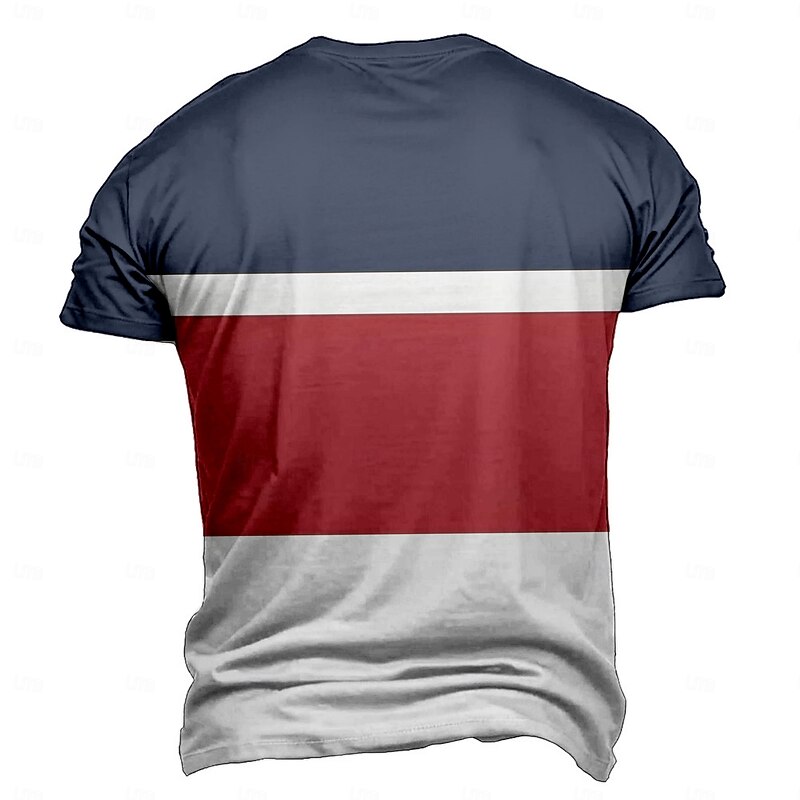 Men's Line T Shirt Short Sleeve T shirt 3D Print Crew Neck Shirt Daily Casual Street Daily Red Green Summer Spring Clothing Apparel S M L XL XXL XXXL3