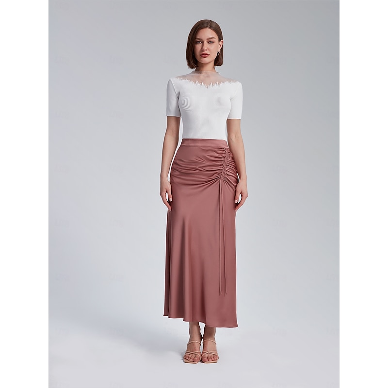 Ruched Midi Skirt4