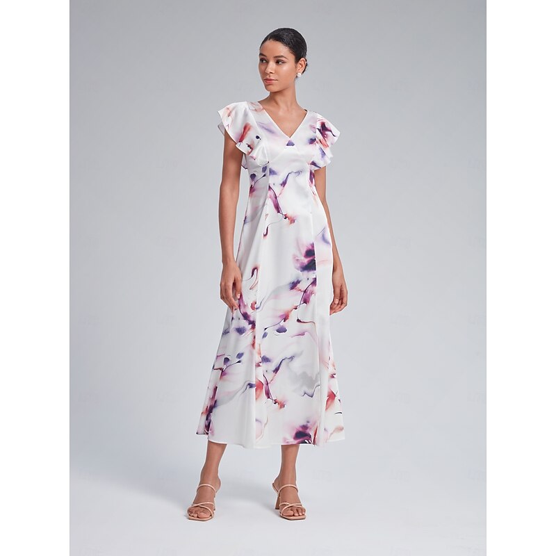 Flutter Sleeve Fitted Midi Dress2