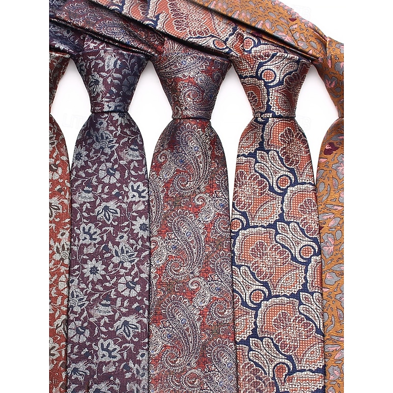 Men's Vintage Floral and Paisley Pattern Neckties – Elegant Silk Tie Set for Weddings, Formal Events and Office Wear3